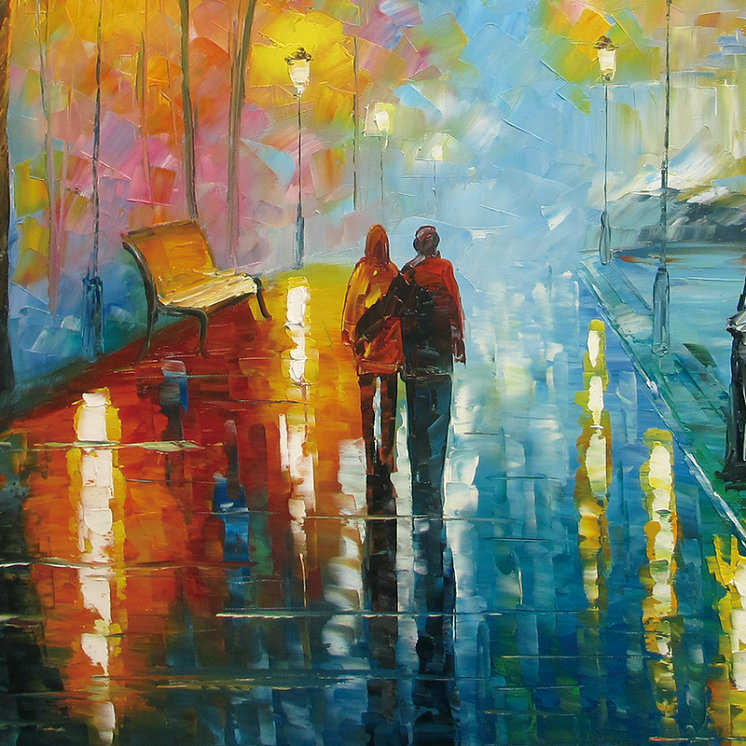 Canvas Wall Art Romantic Oil Painting On Canvas - Click Image to Close